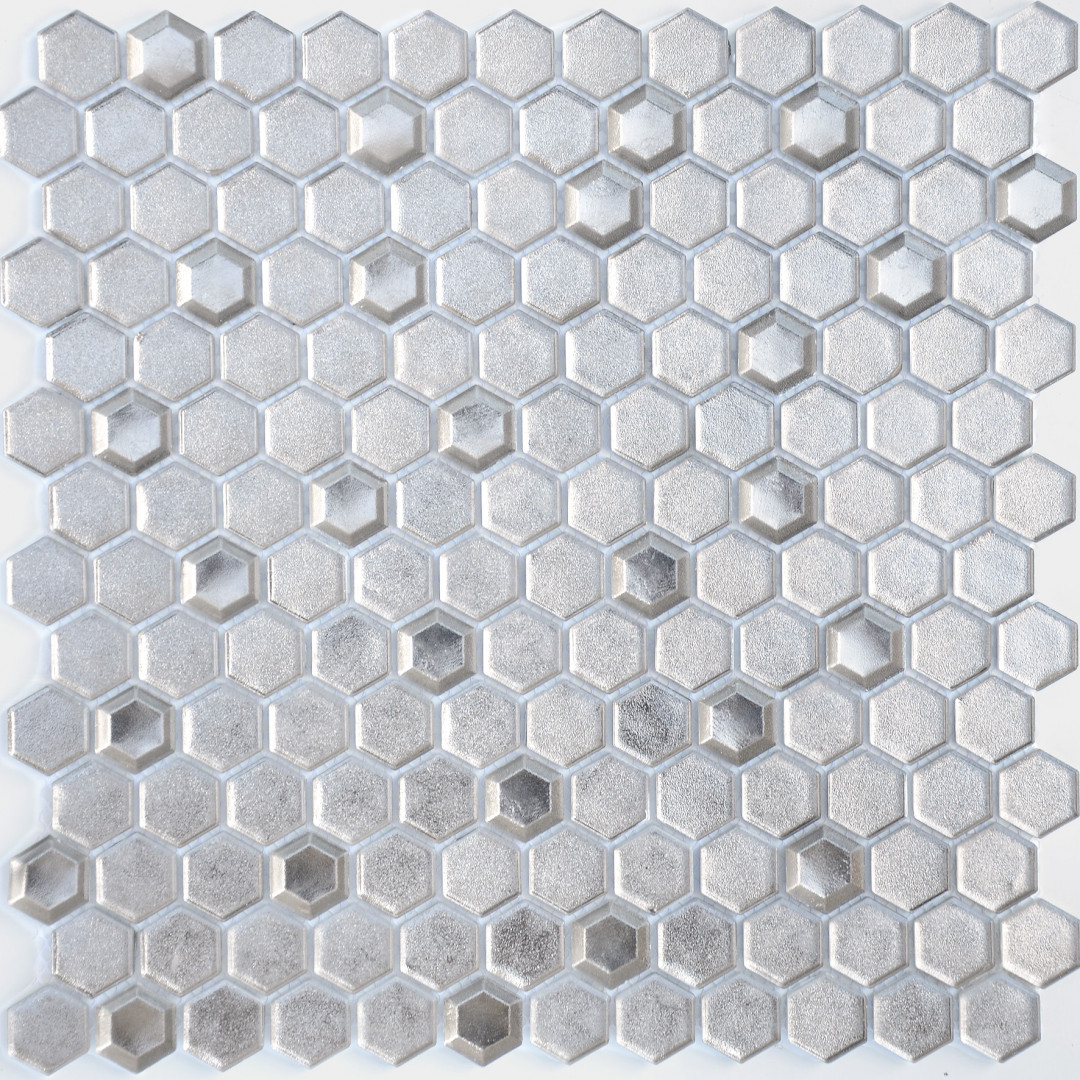 Мозаика Argento grani hexagon (23x13x6) 30x30x0,6