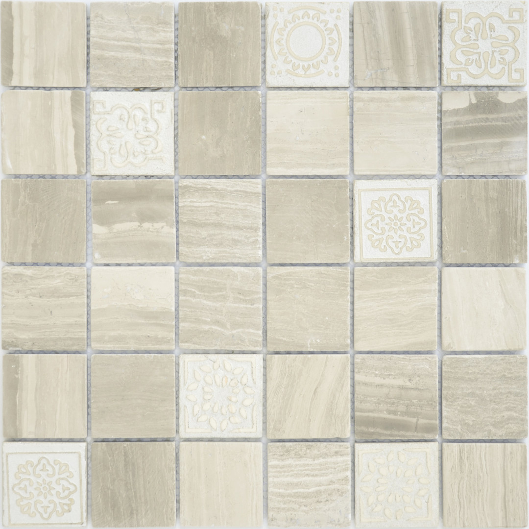 Мозаика Art Travertino silver MAT (48x48x8) 30x30x0,8