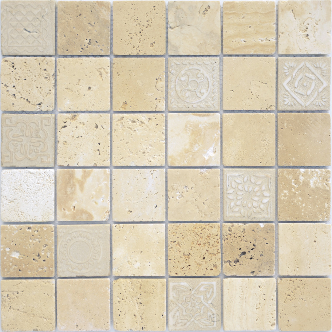 Мозаика Art Travertino beige MAT (48x48x8) 30x30x0,8
